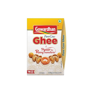 Pack of 12 | Gowardhan Ghee 1 Litre RT Pack with Lock & Seal Container Free –Premium Cow Ghee