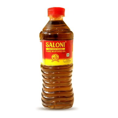 Pack of 36 || Saloni Kachi Ghani Mustard Oil 500 ml (Bottle) | 100% Pure Cold Pressed Mustard Oil for Healthy Cooking