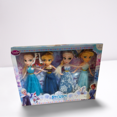 Frozen Theme Plastic Baby Doll Set (4 Pcs) - 26cm Height | Safe & Fun Toy Dolls for Kids Age 2+