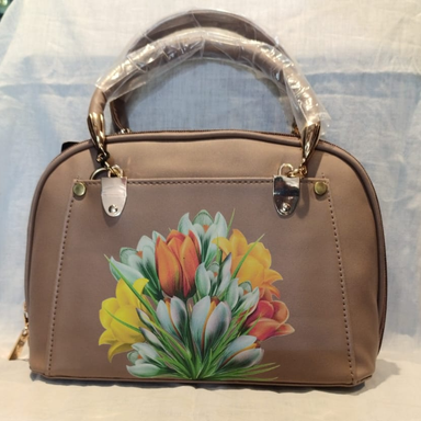 Leather India Premium Handbag – Stylish & Durable Leather Handbags for Women with floral print 