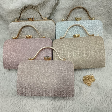 Handbag with Metal Frame – Shiny Fancy Evening Clutch
