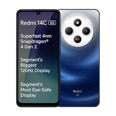 Redmi 14C 5G (Starlight Blue, 6GB RAM, 128GB Storage) | Superfast 4nm Snapdragon 4 Gen 2 | 120Hz 17.47cm (6.88”) Display | 5160mAh Battery | 50MP Dual Camera | Premium Starlight Design