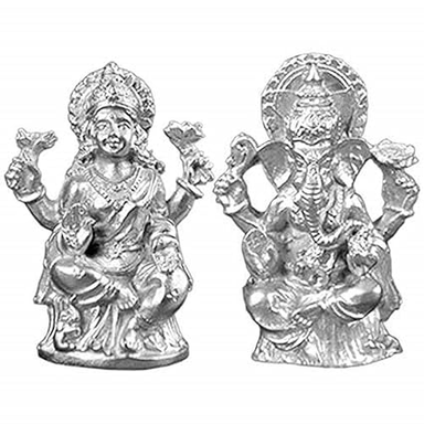 ShivaRatna Mercury/Parad Laxmi Ganesh Idol (Pure Mercury) 160 Grams