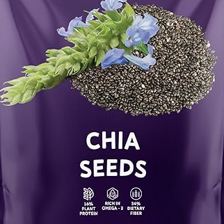 Chia Seeds LZ (Organic Superfood Seeds, High Fiber & Omega-3 Rich for Health, Smoothies & Baking)