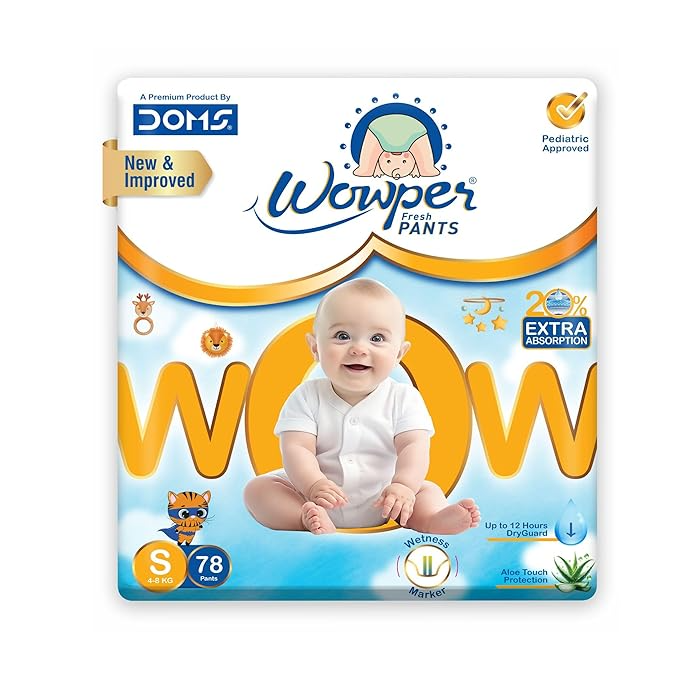 WOWPER PANTS S78 Baby Diaper Pants Small Size (S) 78 Count – Ultra Soft, Leak Protection, Comfortable Fit