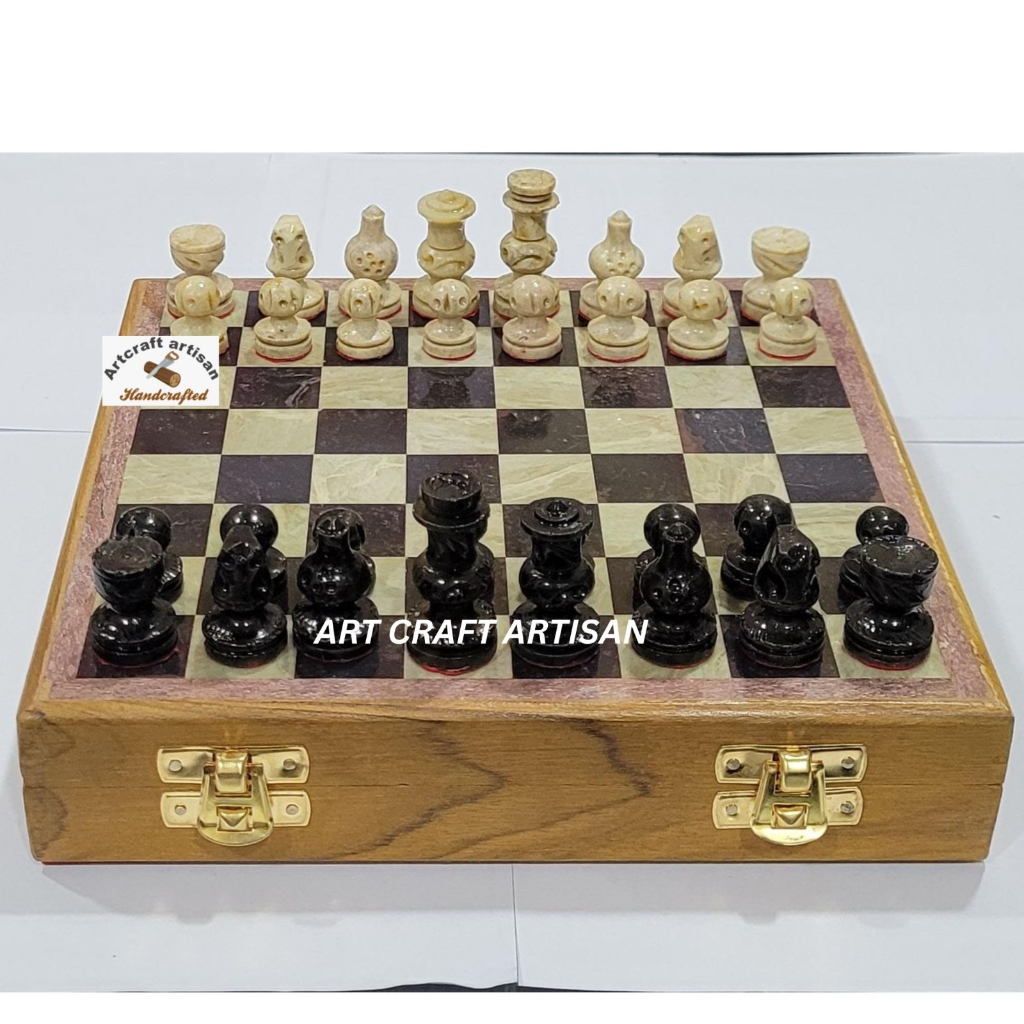 Wooden Magnetic Foldable Chess Set 7 Inch – Portable Travel Chess Board with Storage Box