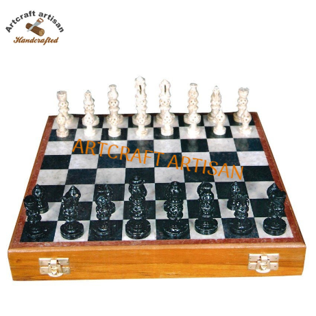 Stone Chess Board Set 14-Inch (Handcrafted Marble Chess Set, Premium Decorative & Strategy Game Board)