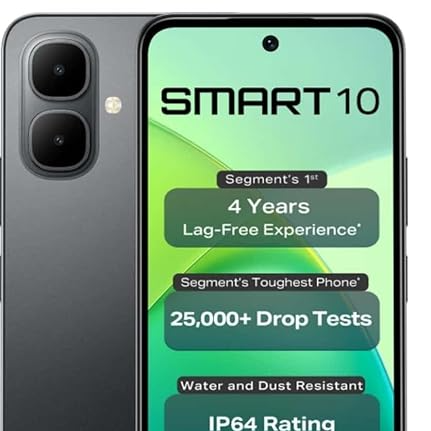 Infinix Smart 10 Smartphone | 6.6″ HD+ Display | 4GB RAM | 64GB Storage | 5000mAh Battery